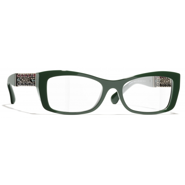 Chanel - Occhiali da Vista Rettangolare - Verde - Chanel Eyewear