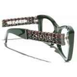 Chanel - Occhiali da Vista Rettangolare - Verde - Chanel Eyewear
