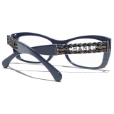 Chanel - Occhiali da Vista Rettangolare - Blu Vendome - Chanel Eyewear