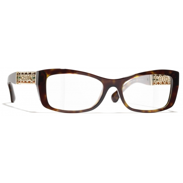 Chanel - Occhiali da Vista Rettangolare - Tartaruga Scuro - Chanel Eyewear