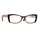 Chanel - Occhiali da Vista Rettangolare - Tartaruga Scuro - Chanel Eyewear