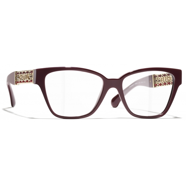 Chanel - Occhiali da Vista Cat-Eye - Borgogna - Chanel Eyewear