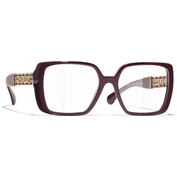 Chanel - Occhiali da Vista Quadrata - Borgogna - Chanel Eyewear
