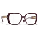 Chanel - Occhiali da Vista Quadrata - Borgogna - Chanel Eyewear
