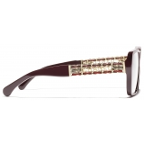 Chanel - Occhiali da Vista Quadrata - Borgogna - Chanel Eyewear
