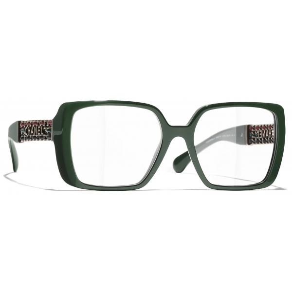 Chanel - Occhiali da Vista Quadrata - Verde - Chanel Eyewear