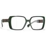 Chanel - Occhiali da Vista Quadrata - Verde - Chanel Eyewear