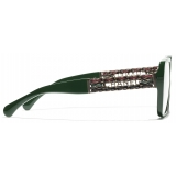 Chanel - Occhiali da Vista Quadrata - Verde - Chanel Eyewear