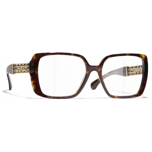 Chanel - Occhiali da Vista Quadrata - Tartaruga Scuro - Chanel Eyewear