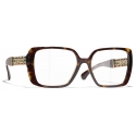 Chanel - Occhiali da Vista Quadrata - Tartaruga Scuro - Chanel Eyewear