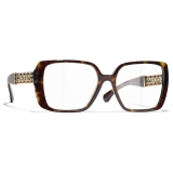 Chanel - Occhiali da Vista Quadrata - Tartaruga Scuro - Chanel Eyewear