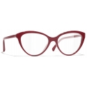 Chanel - Occhiali da Vista Cat-Eye - Rosso - Chanel Eyewear
