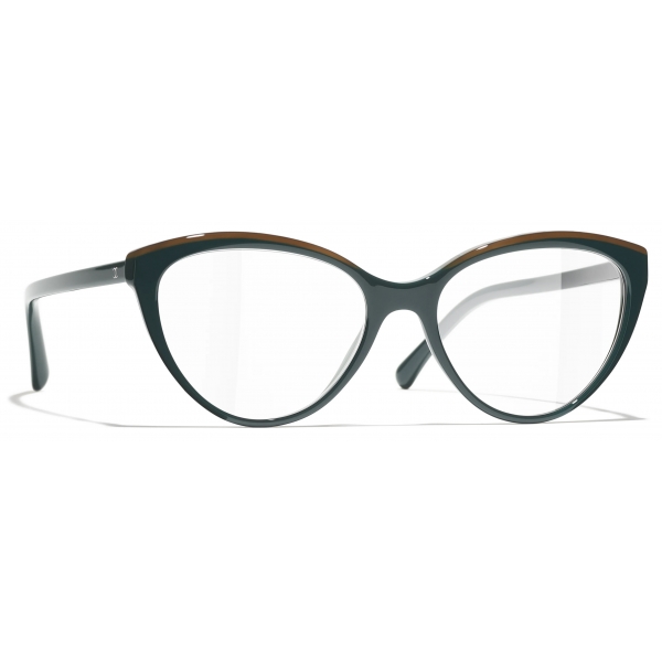 Chanel - Occhiali da Vista Cat-Eye - Kaki Verde - Chanel Eyewear