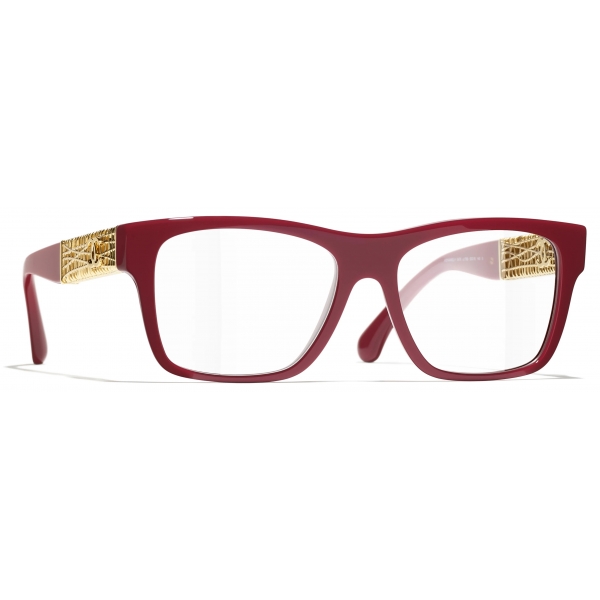 Chanel - Occhiali da Vista Quadrata - Rosso Scuro - Chanel Eyewear