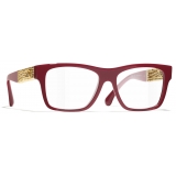 Chanel - Occhiali da Vista Quadrata - Rosso Scuro - Chanel Eyewear