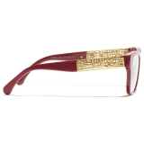Chanel - Occhiali da Vista Quadrata - Rosso Scuro - Chanel Eyewear