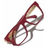 Chanel - Occhiali da Vista Quadrata - Rosso Scuro - Chanel Eyewear