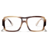 Chanel - Occhiali da Vista Pilota - Marrone Striato - Chanel Eyewear