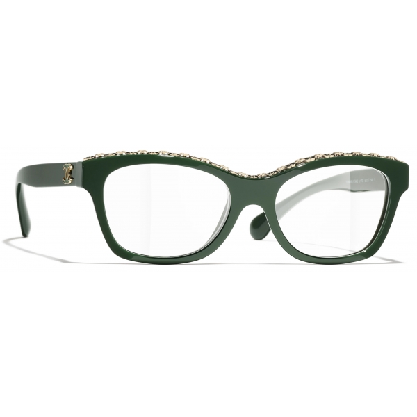 Chanel - Occhiali da Vista a Farfalla - Verde - Chanel Eyewear