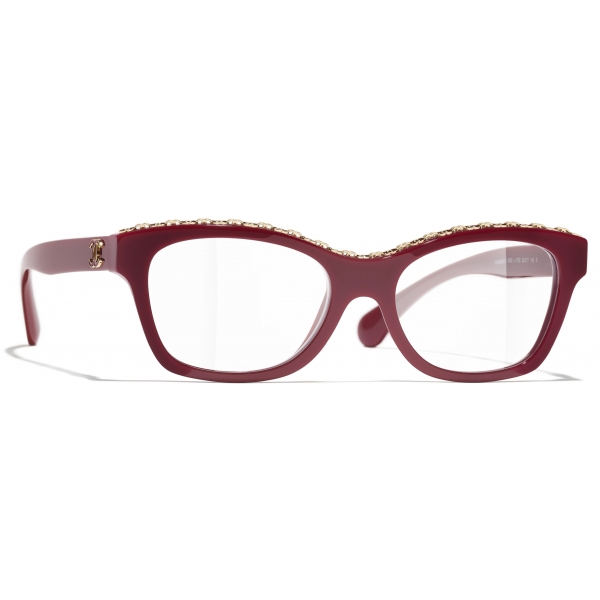 Chanel - Occhiali da Vista a Farfalla - Rosso Marrone - Chanel Eyewear
