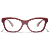 Chanel - Occhiali da Vista a Farfalla - Rosso Marrone - Chanel Eyewear