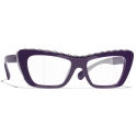 Chanel - Occhiali da Vista a Farfalla - Viola Scuro - Chanel Eyewear