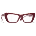Chanel - Occhiali da Vista a Farfalla - Rosso Marrone - Chanel Eyewear