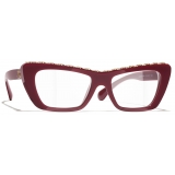 Chanel - Occhiali da Vista a Farfalla - Rosso Marrone - Chanel Eyewear