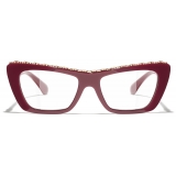 Chanel - Occhiali da Vista a Farfalla - Rosso Marrone - Chanel Eyewear