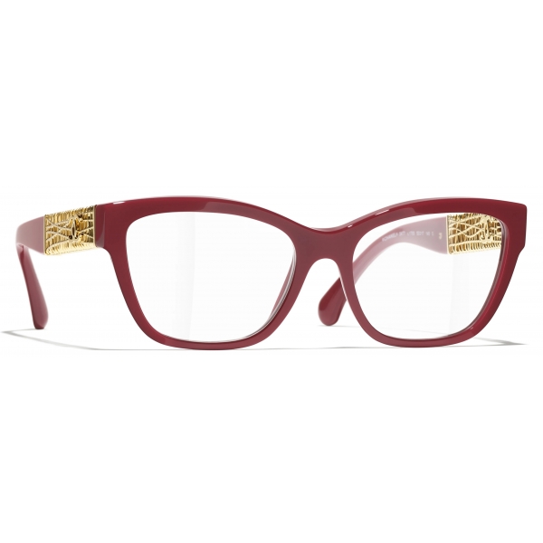 Chanel - Occhiali da Vista Cat-Eye - Rosso Scuro - Chanel Eyewear