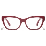 Chanel - Occhiali da Vista Cat-Eye - Rosso Scuro - Chanel Eyewear