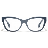 Chanel - Occhiali da Vista Cat-Eye - Blu Grigio - Chanel Eyewear