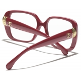 Chanel - Occhiali da Vista Quadrata - Rosso Scuro - Chanel Eyewear