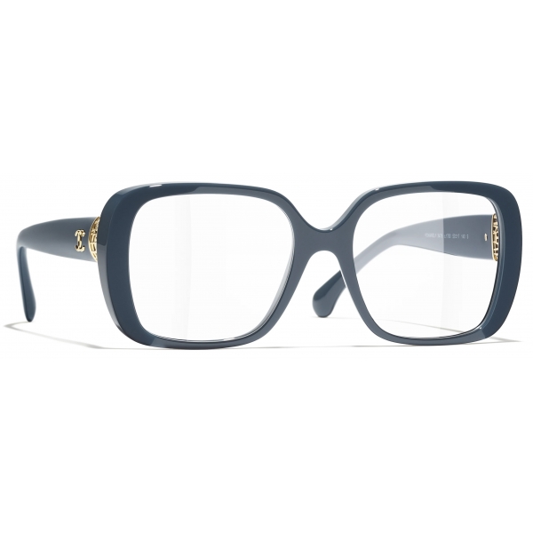 Chanel - Occhiali da Vista Quadrata - Blu Grigio - Chanel Eyewear