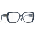Chanel - Occhiali da Vista Quadrata - Blu Grigio - Chanel Eyewear