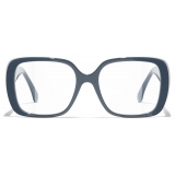 Chanel - Occhiali da Vista Quadrata - Blu Grigio - Chanel Eyewear