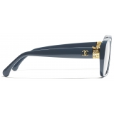 Chanel - Occhiali da Vista Quadrata - Blu Grigio - Chanel Eyewear