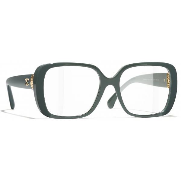 Chanel - Occhiali da Vista Quadrata - Verde Pallido - Chanel Eyewear
