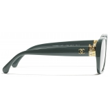 Chanel - Occhiali da Vista Quadrata - Verde Pallido - Chanel Eyewear