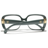 Chanel - Occhiali da Vista Quadrata - Verde Pallido - Chanel Eyewear
