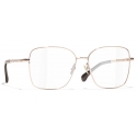 Chanel - Occhiali da Vista Quadrata - Beige Rosa Oro - Chanel Eyewear