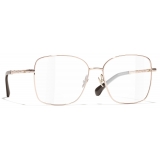 Chanel - Occhiali da Vista Quadrata - Beige Rosa Oro - Chanel Eyewear