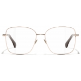 Chanel - Occhiali da Vista Quadrata - Beige Rosa Oro - Chanel Eyewear