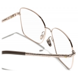 Chanel - Occhiali da Vista Quadrata - Beige Rosa Oro - Chanel Eyewear