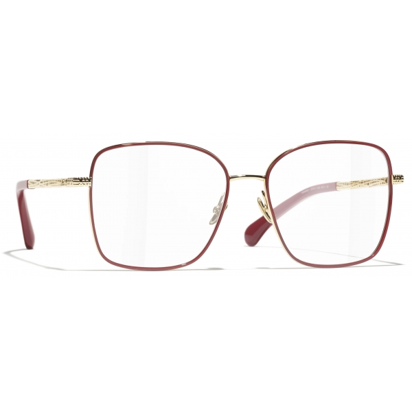 Chanel - Occhiali da Vista Quadrata - Oro Chiaro - Chanel Eyewear