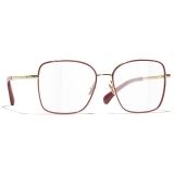 Chanel - Occhiali da Vista Quadrata - Oro Chiaro - Chanel Eyewear