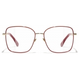 Chanel - Occhiali da Vista Quadrata - Oro Chiaro - Chanel Eyewear