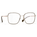 Chanel - Occhiali da Vista Quadrata - Beige Rosa Oro - Chanel Eyewear