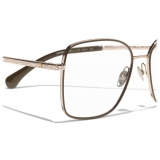 Chanel - Occhiali da Vista Quadrata - Beige Rosa Oro - Chanel Eyewear