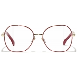 Chanel - Occhiali da Vista a Farfalla - Oro Chiaro - Chanel Eyewear